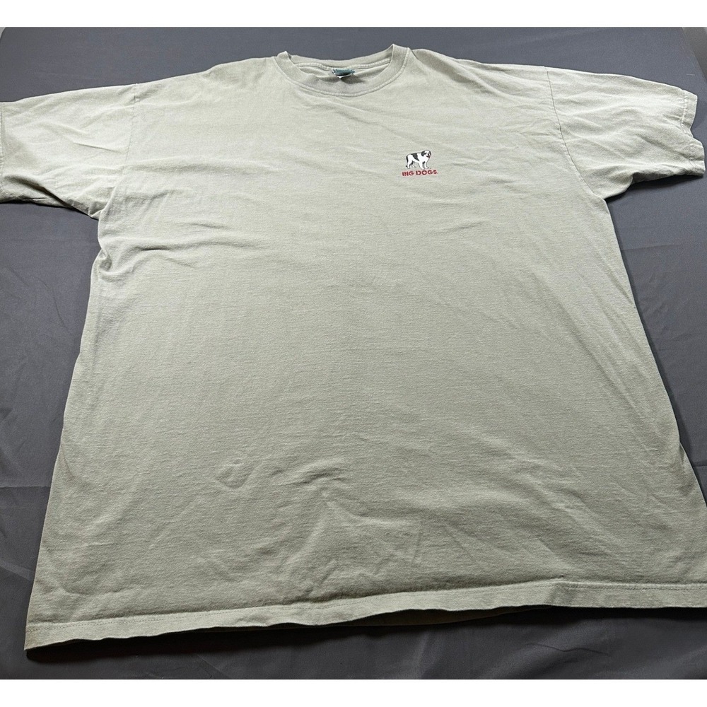 Big Dogs Barbeque Rules Graphic T-Shirt Mens 3XT 4XT Sage Green Vintage USA Made